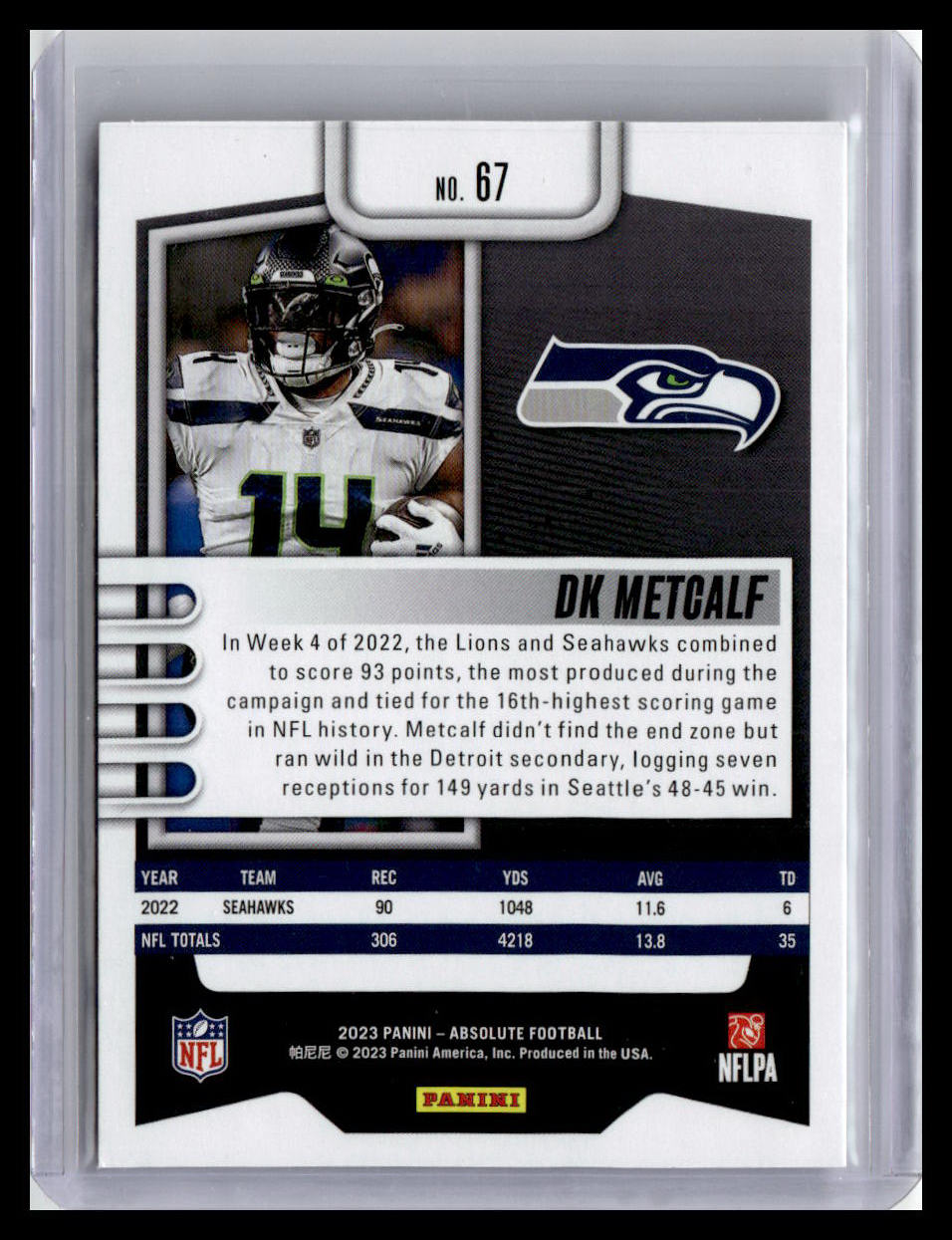 2023 Panini Absolute #67 DK Metcalf