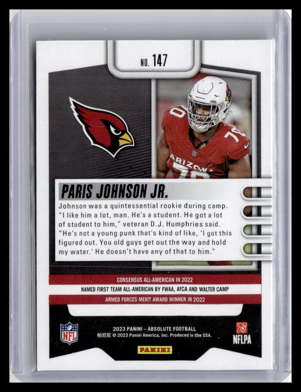 2023 Panini Absolute #147 Paris Johnson Jr.