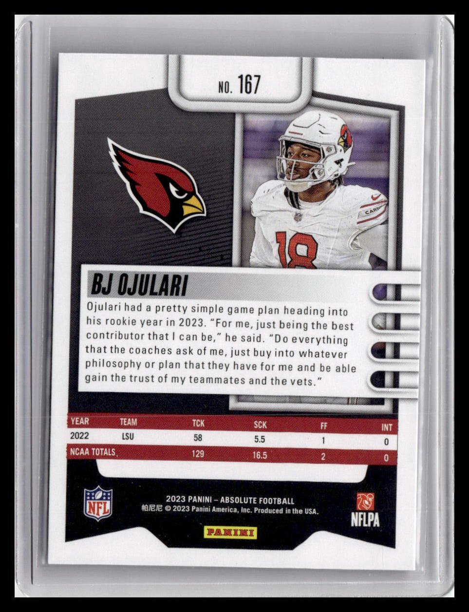 2023 Panini Absolute #167 BJ Ojulari