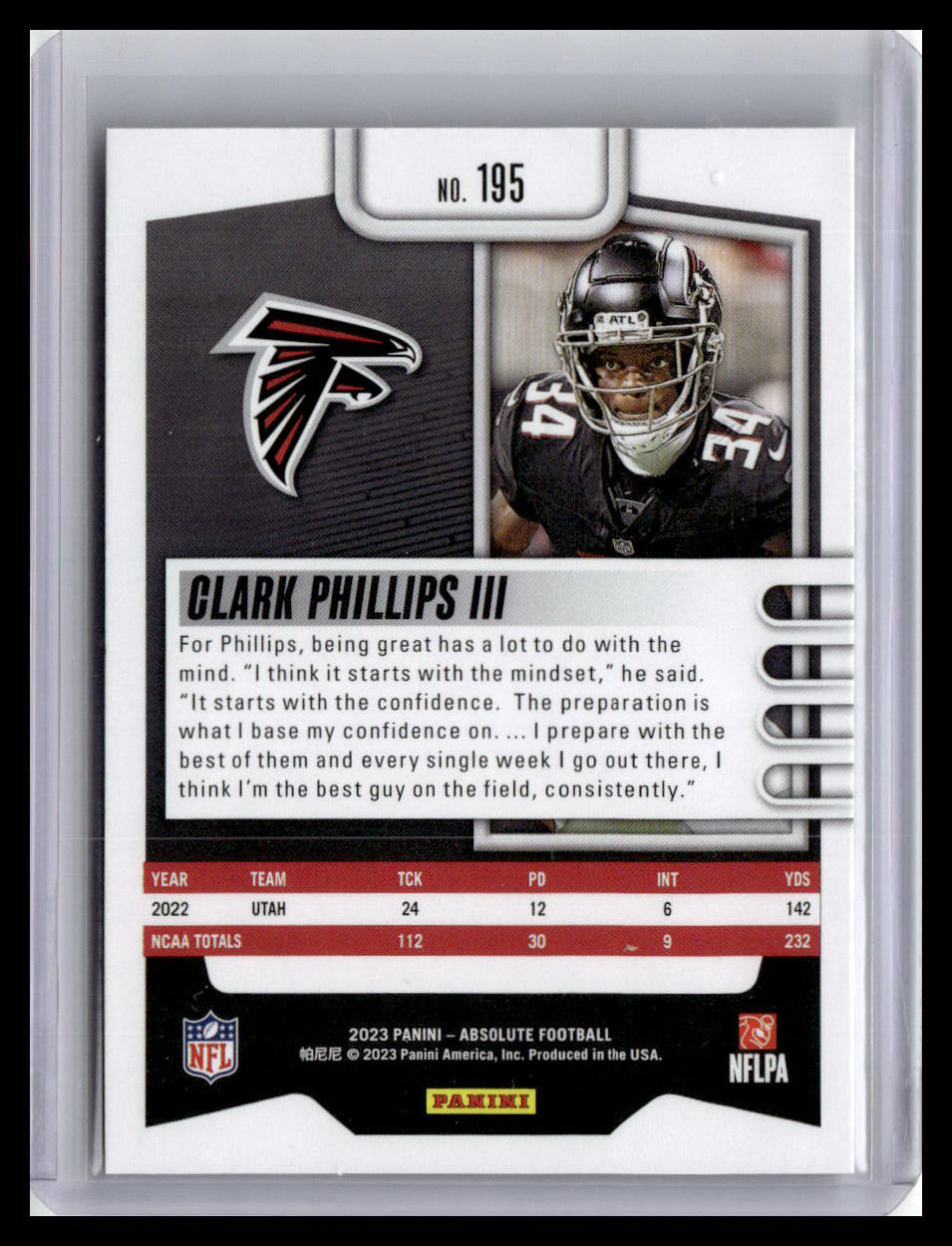 2023 Panini Absolute #195 Clark Phillips III