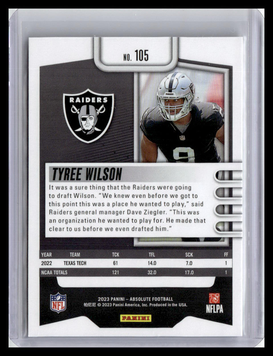 2023 Panini Absolute #105 Tyree Wilson