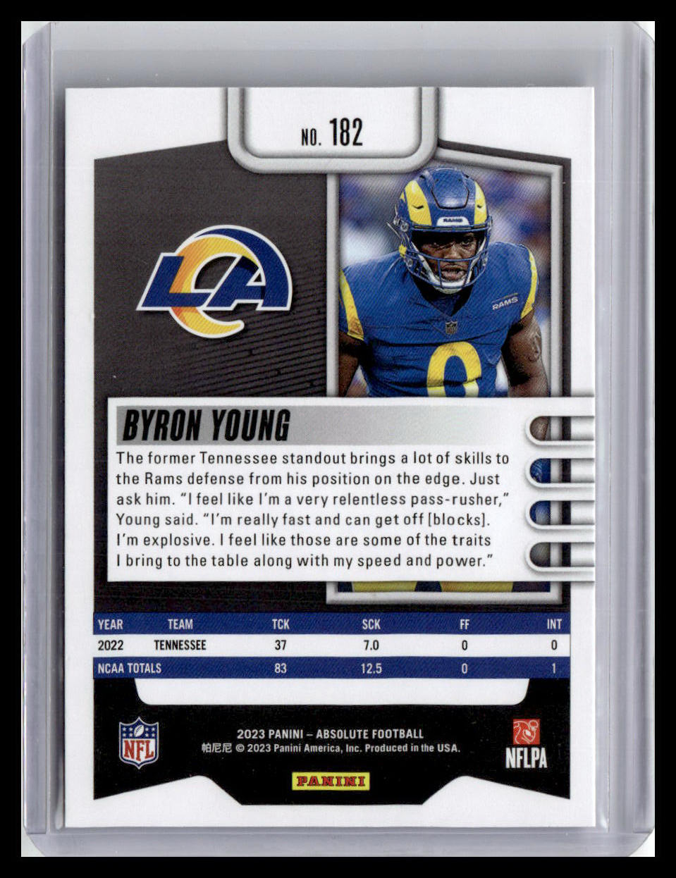 2023 Panini Absolute #182 Byron Young
