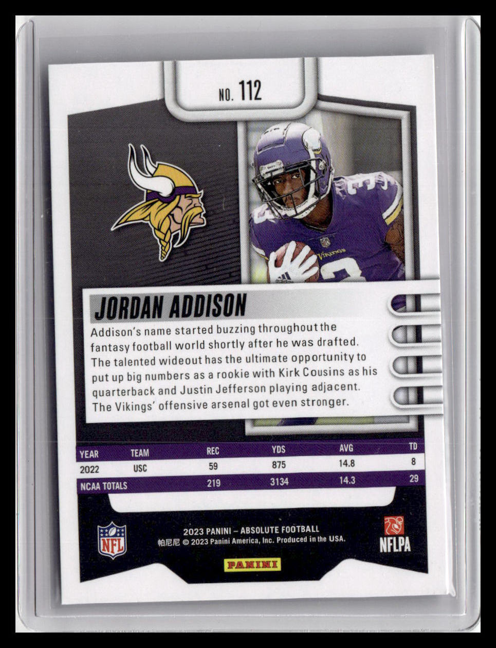 2023 Panini Absolute #112 Jordan Addison