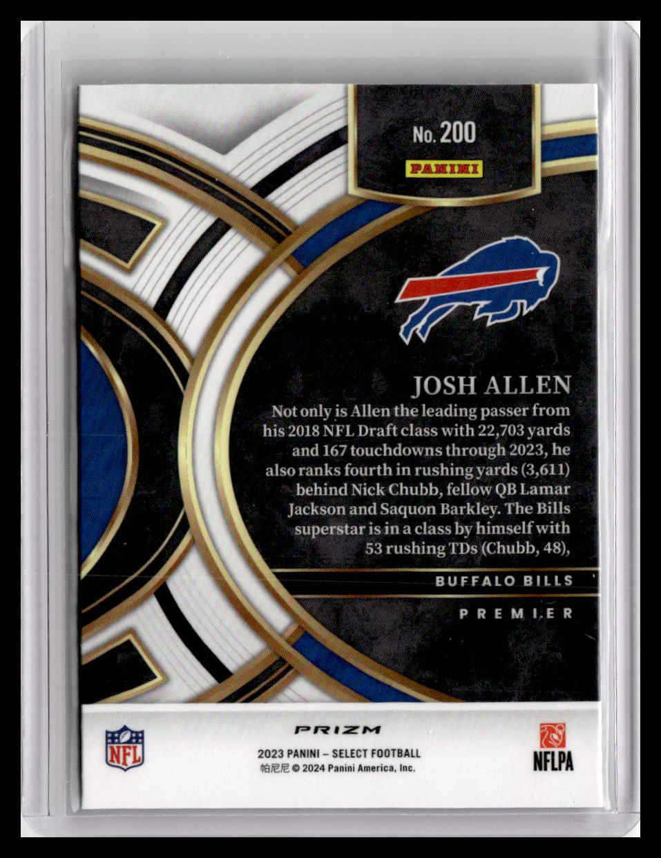 2023 Panini Select #200 Josh Allen Silver Prizms