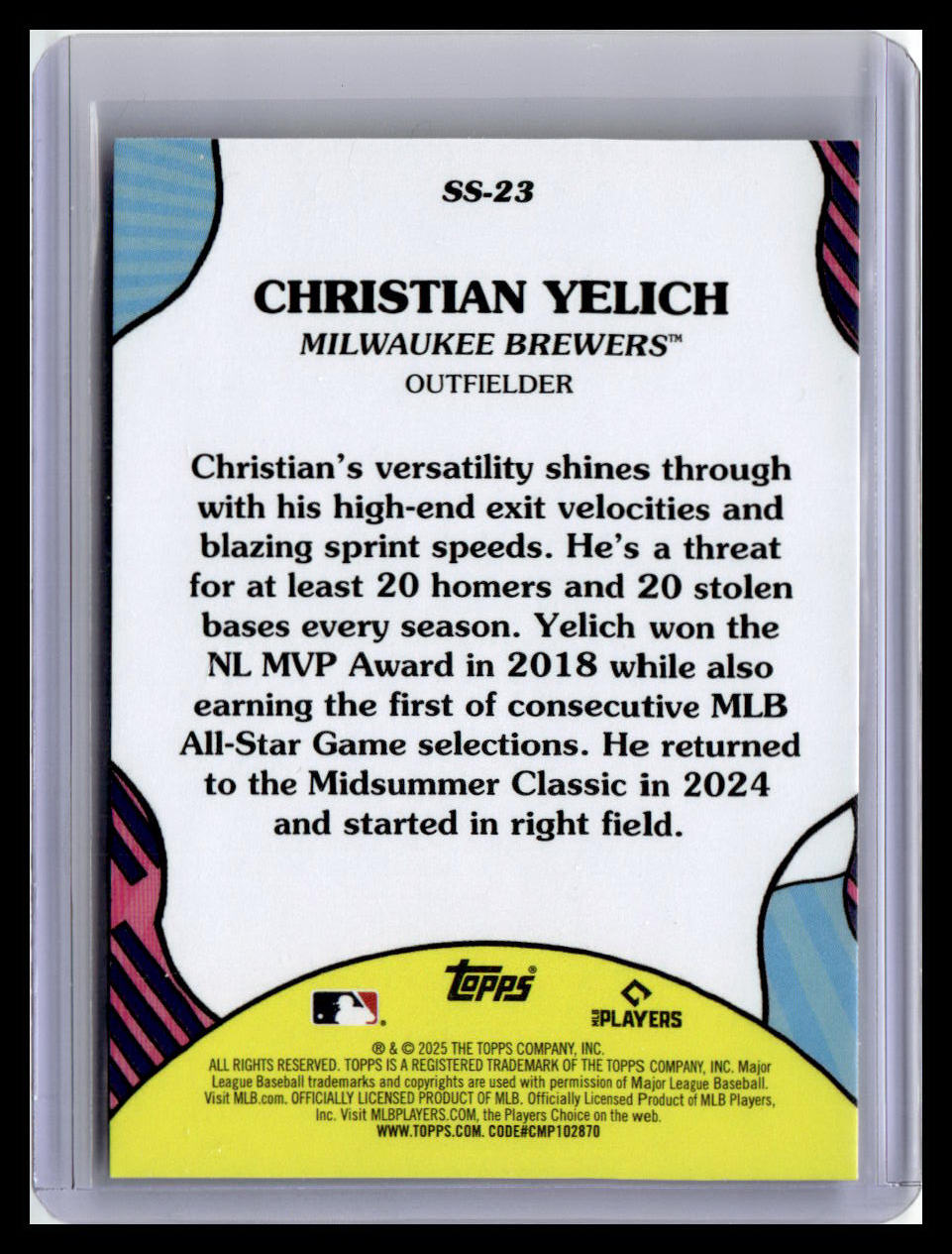 2025 Topps #SS-23 Christian Yelich Summer Superstars