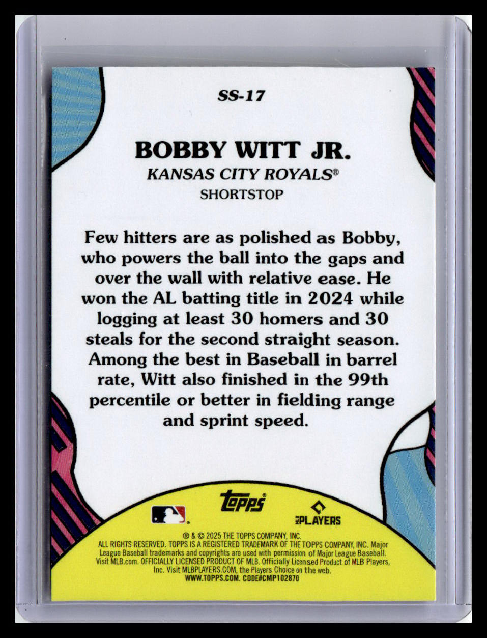 2025 Topps #SS-17 Bobby Witt Jr. Summer Superstars