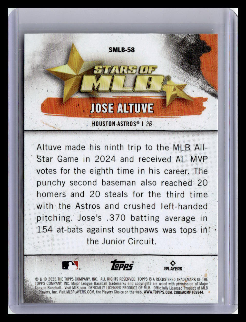 2025 Topps #SMLB-58 Jose Altuve Stars of MLB