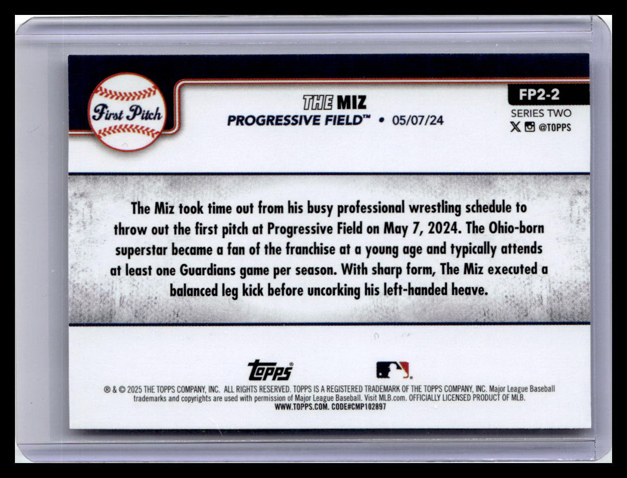 2025 Topps #FP2-2 The Miz First Pitch (Series Two)