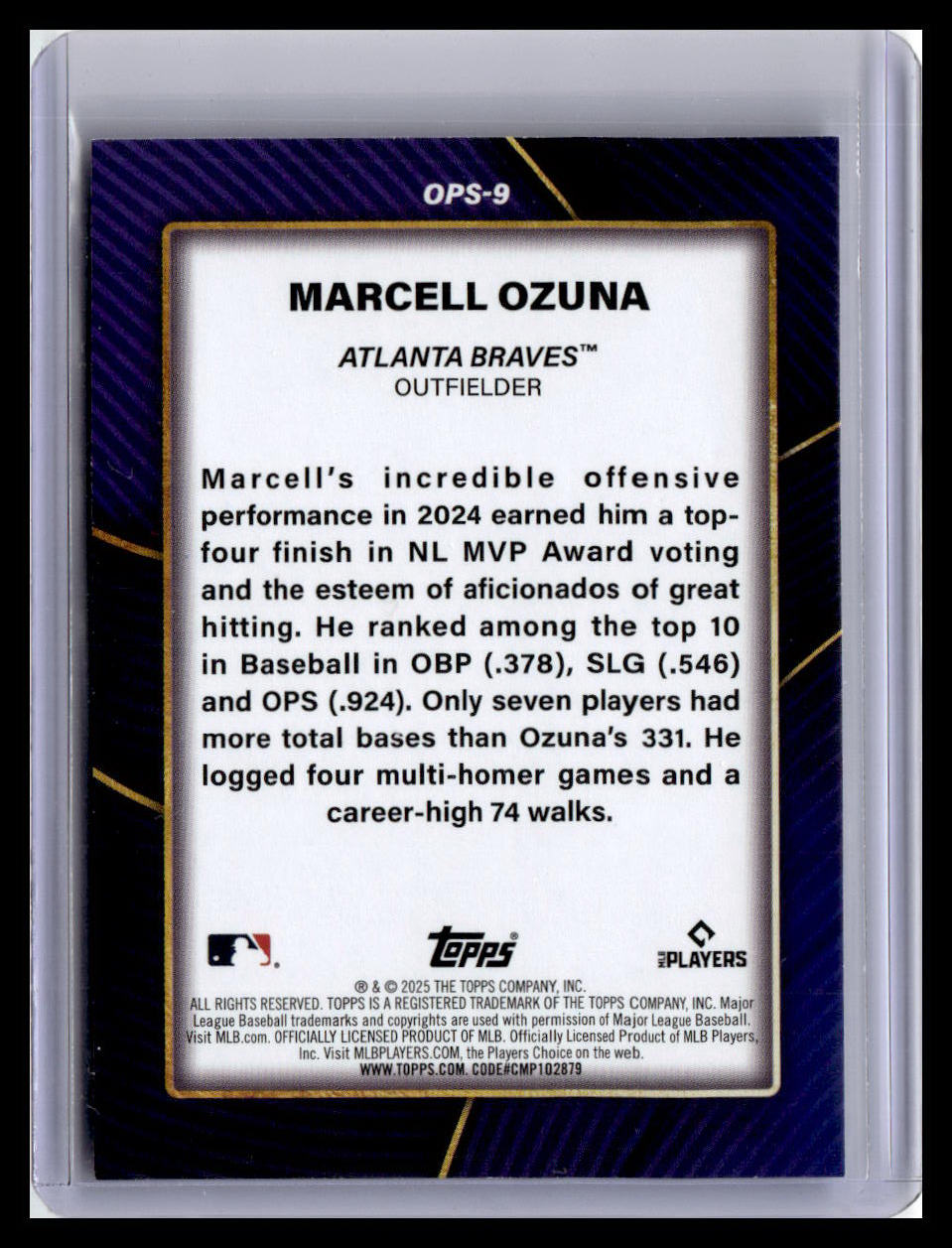 2025 Topps #OPS-9 Marcell Ozuna OPS Leaders Pink Foil