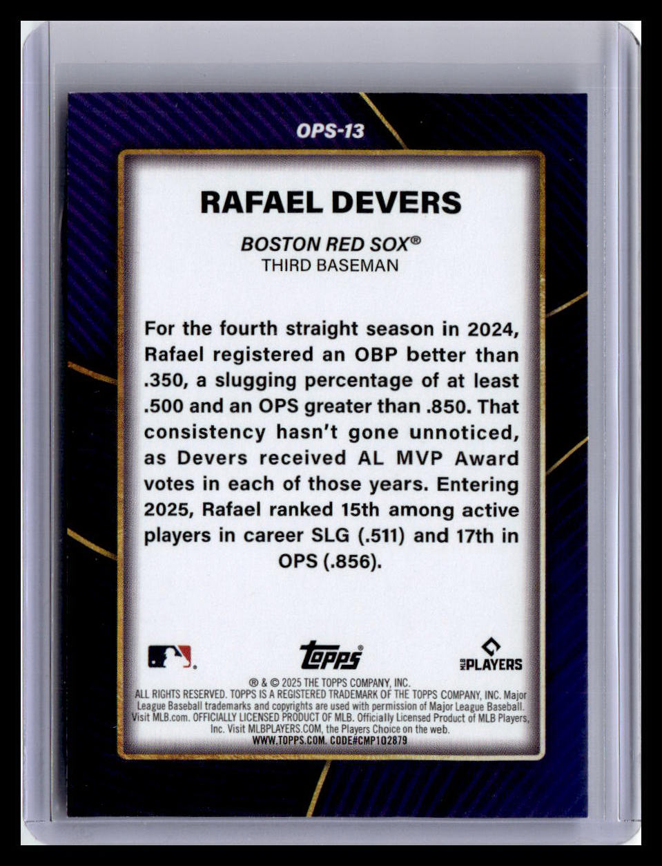 2025 Topps #OPS-13 Rafael Devers OPS Leaders