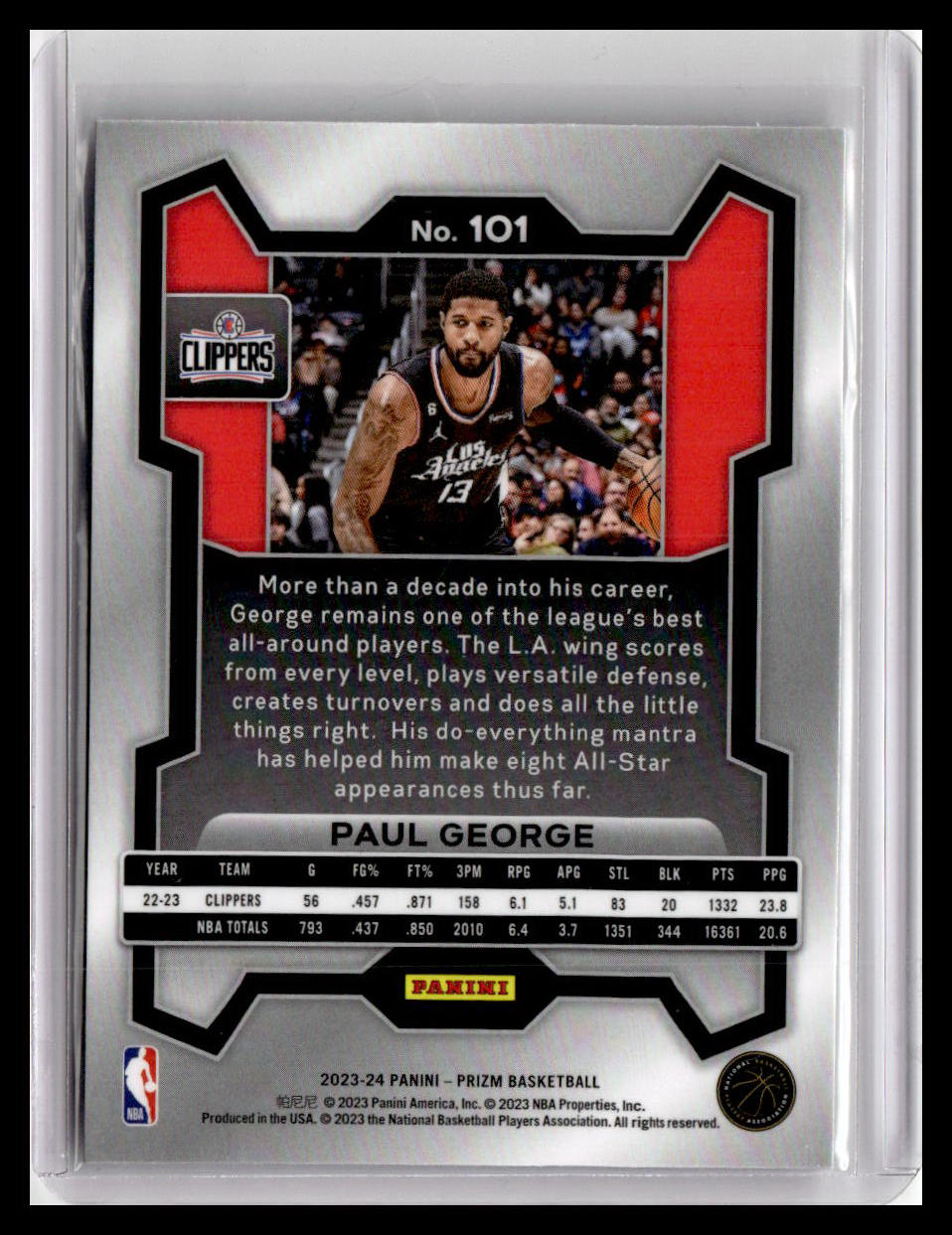 2023-24 Panini Prizm #101 Paul George