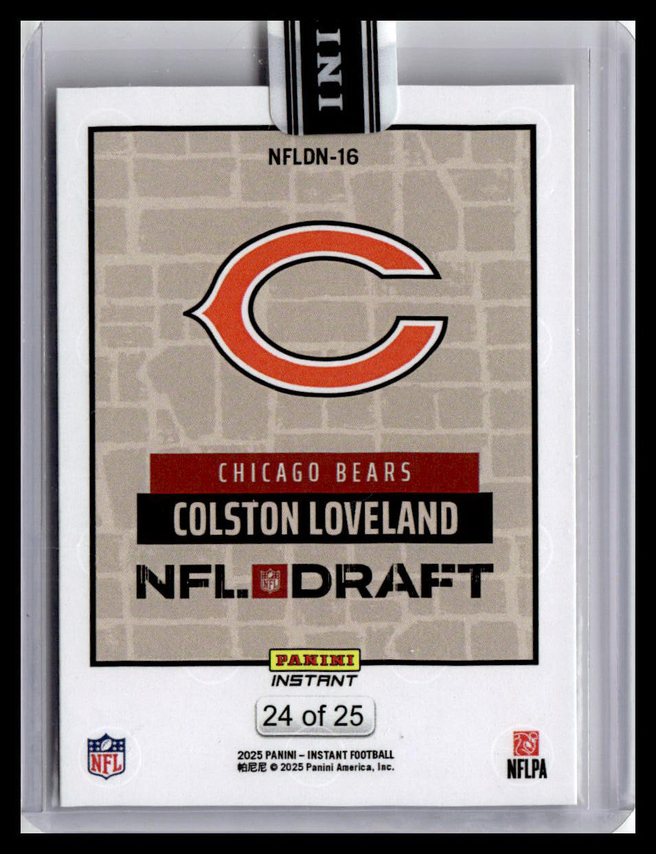2025 Panini Instant NFL Draft Night #NFLDN-16 Colston Loveland Beige #/25