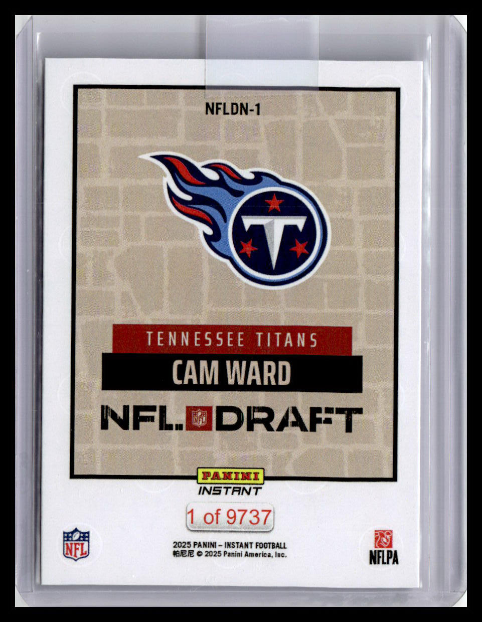 2025 Panini Instant NFL Draft Night #NFLDN-1 Cam Ward