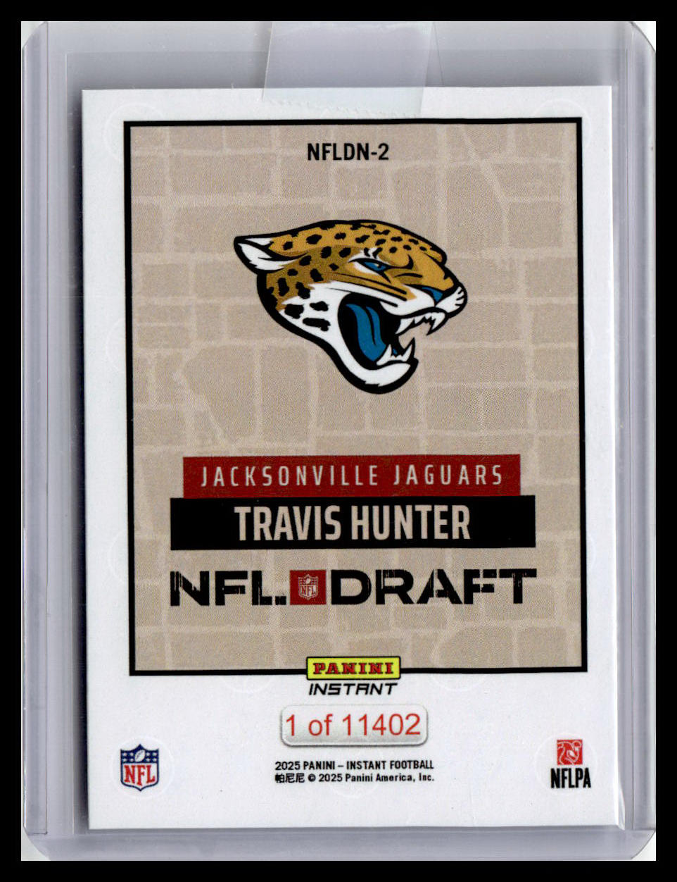 2025 Panini Instant NFL Draft Night #NFLDN-2 Travis Hunter