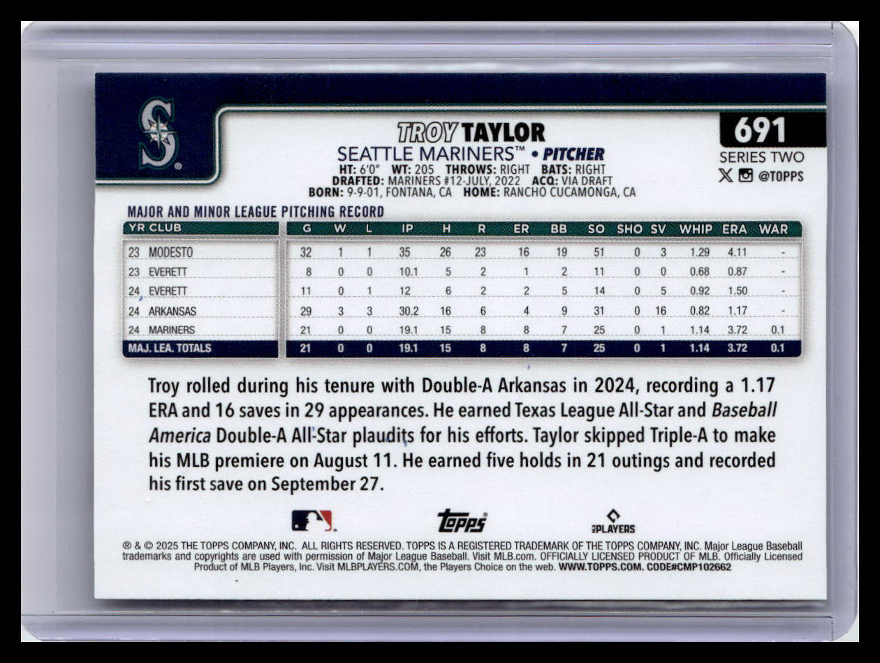 2025 Topps #691 Troy Taylor