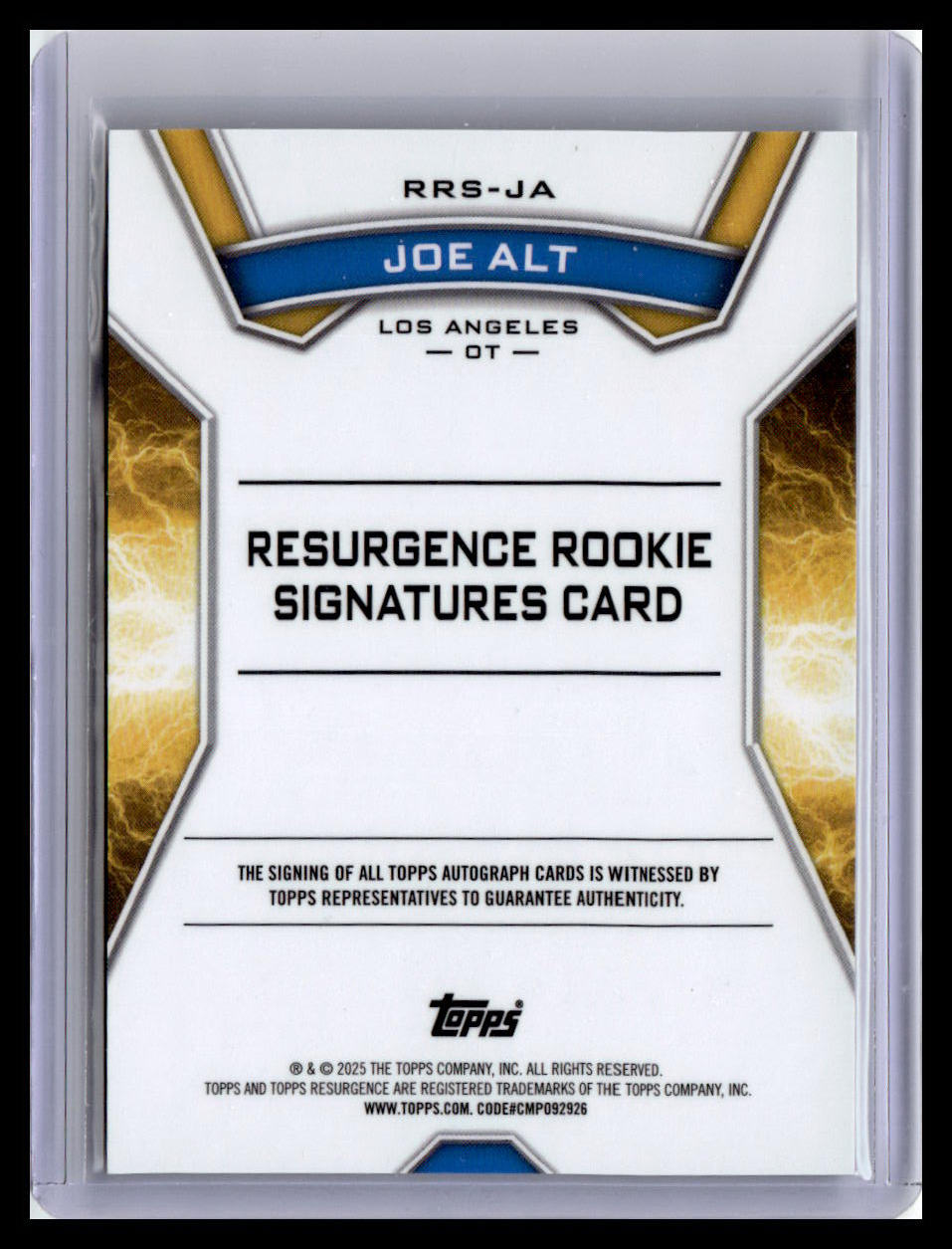 2024 Topps Resurgence - Resurgence Rookie Signatures #RRS-JA Joe Alt