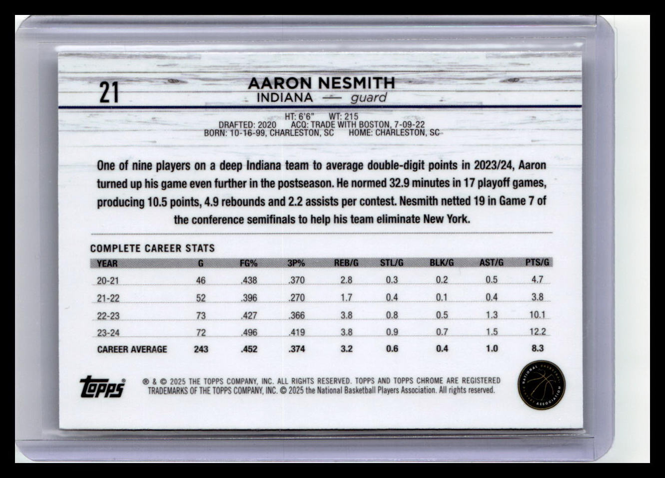 2024-25 Topps Chrome #21 Aaron Nesmith