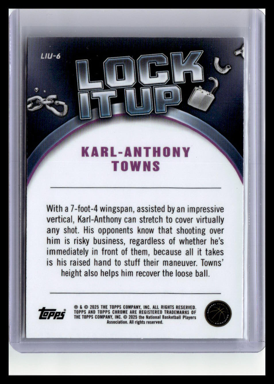 2024-25 Topps Chrome - Lock It Up #LIU-6 Karl-Anthony Towns