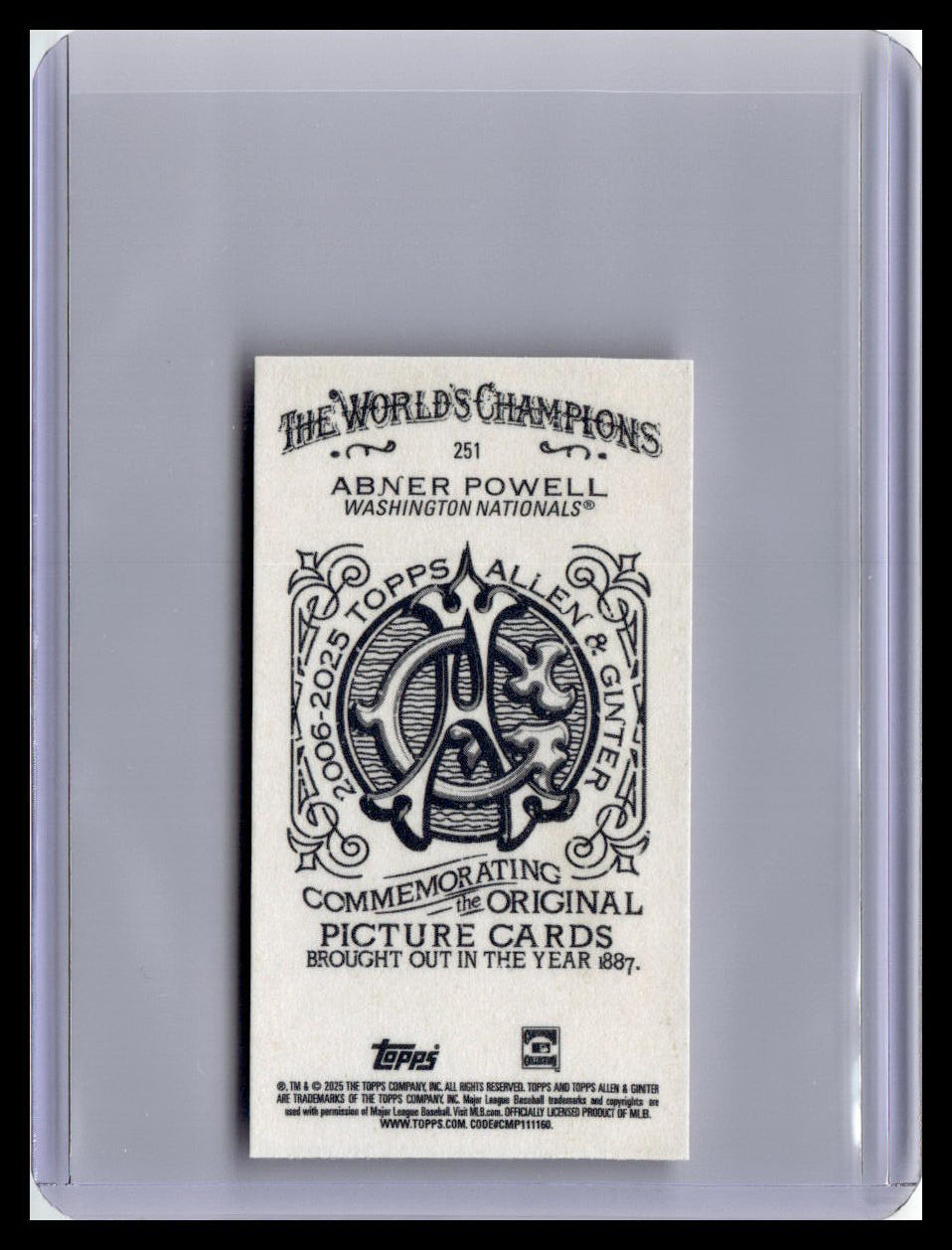 2025 Topps Allen & Ginter #251 Abner Powell Mini