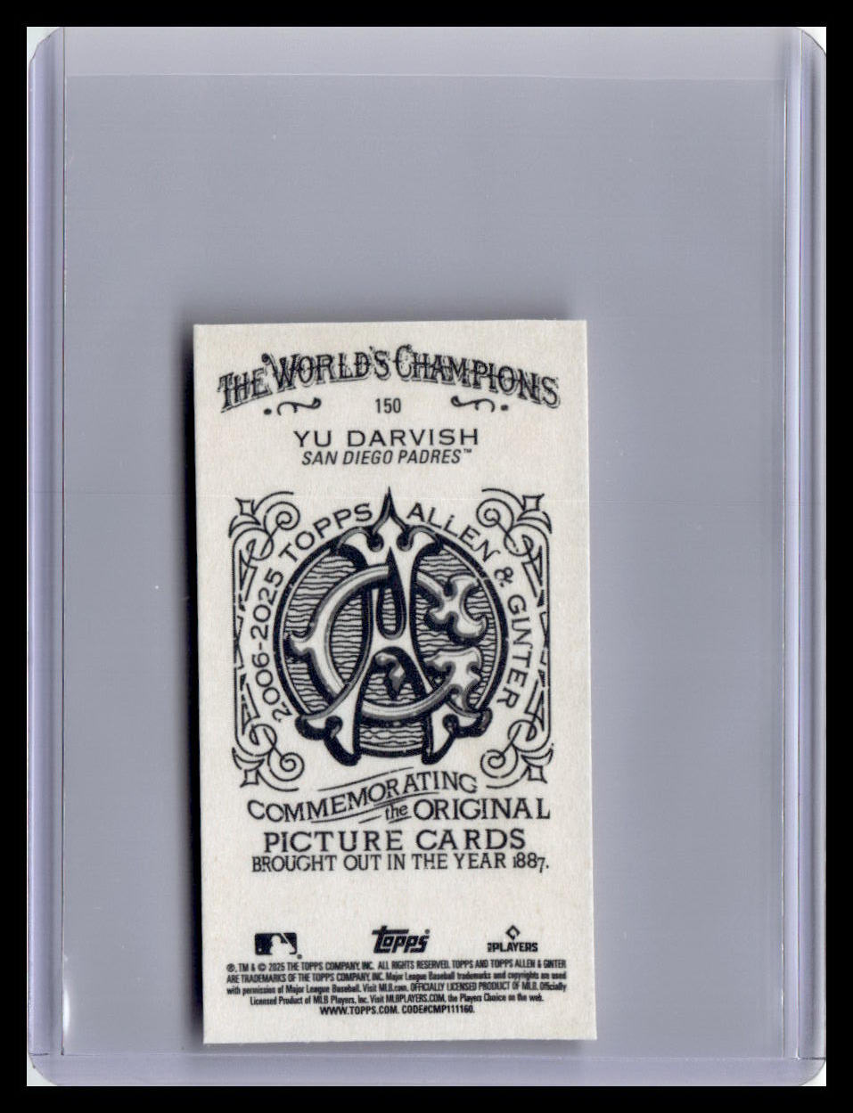 2025 Topps Allen & Ginter #150 Yu Darvish Mini