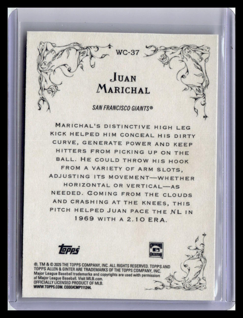 2025 Topps Allen & Ginter #WC-37 Juan Marichal Wicked Curves