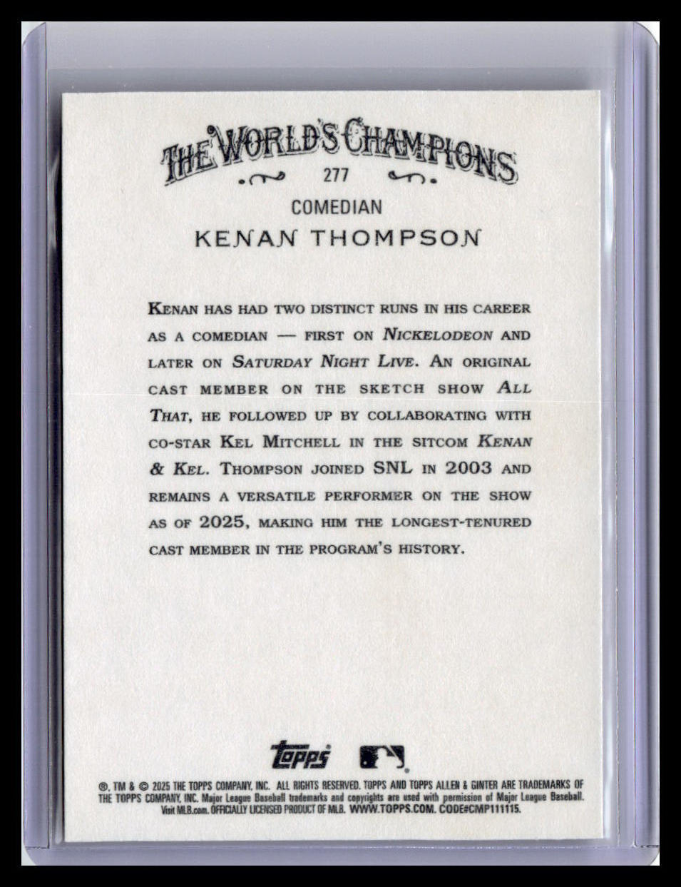2025 Topps Allen & Ginter #277 Kenan Thompson