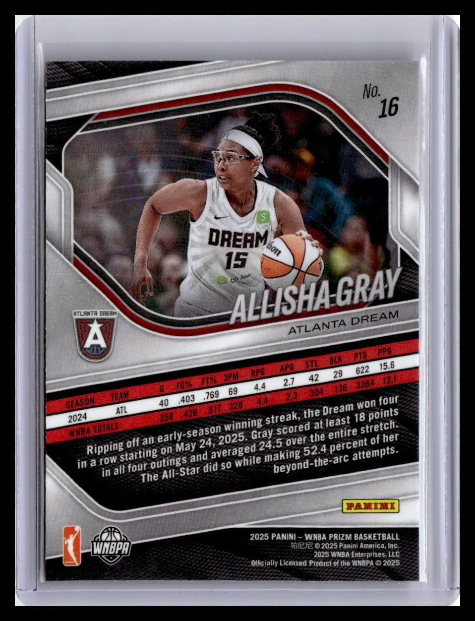 2025 Panini Prizm WNBA #16 Allisha Gray