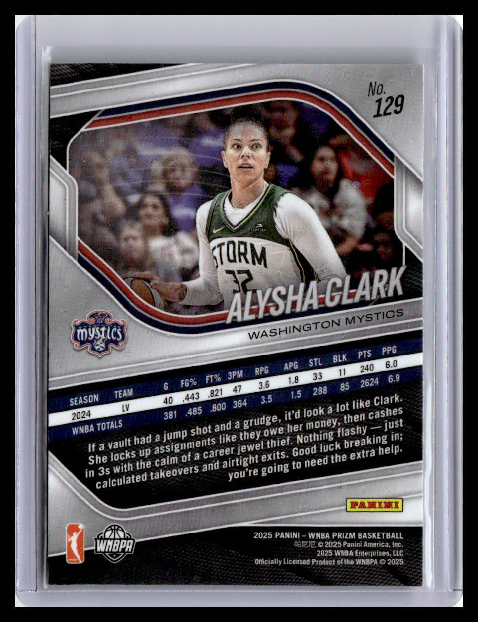 2025 Panini Prizm WNBA #129 Alysha Clark
