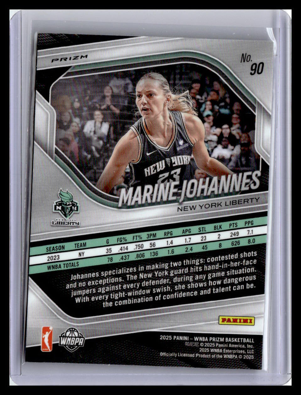 2025 Panini Prizm WNBA #90 Marine Johannes Green Prizms