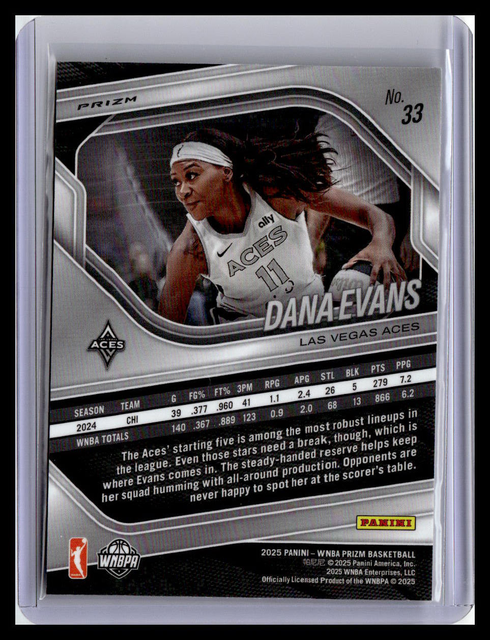 2025 Panini Prizm WNBA #33 Dana Evans WNBA Logo Prizms