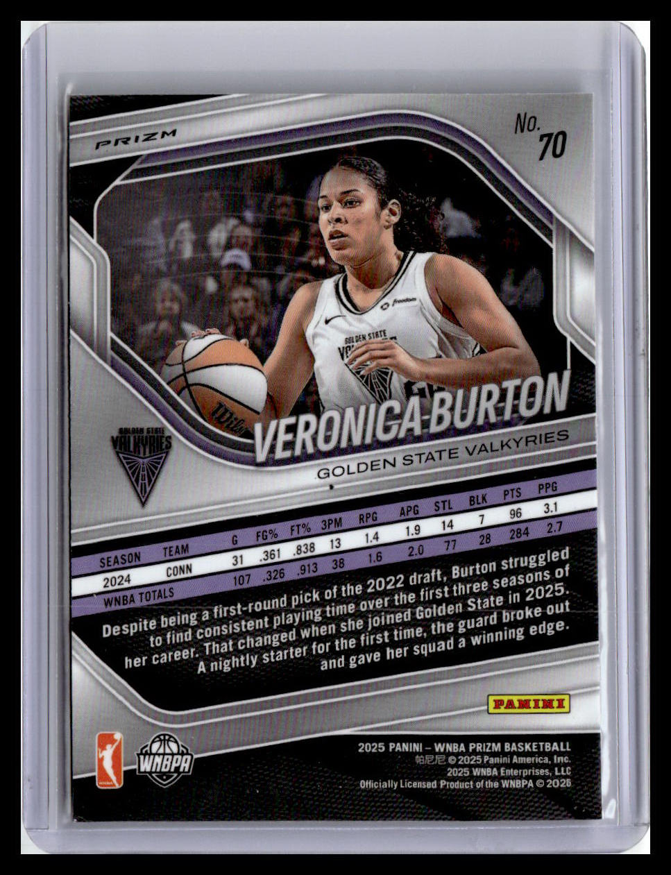 2025 Panini Prizm WNBA #70 Veronica Burton WNBA Logo Prizms