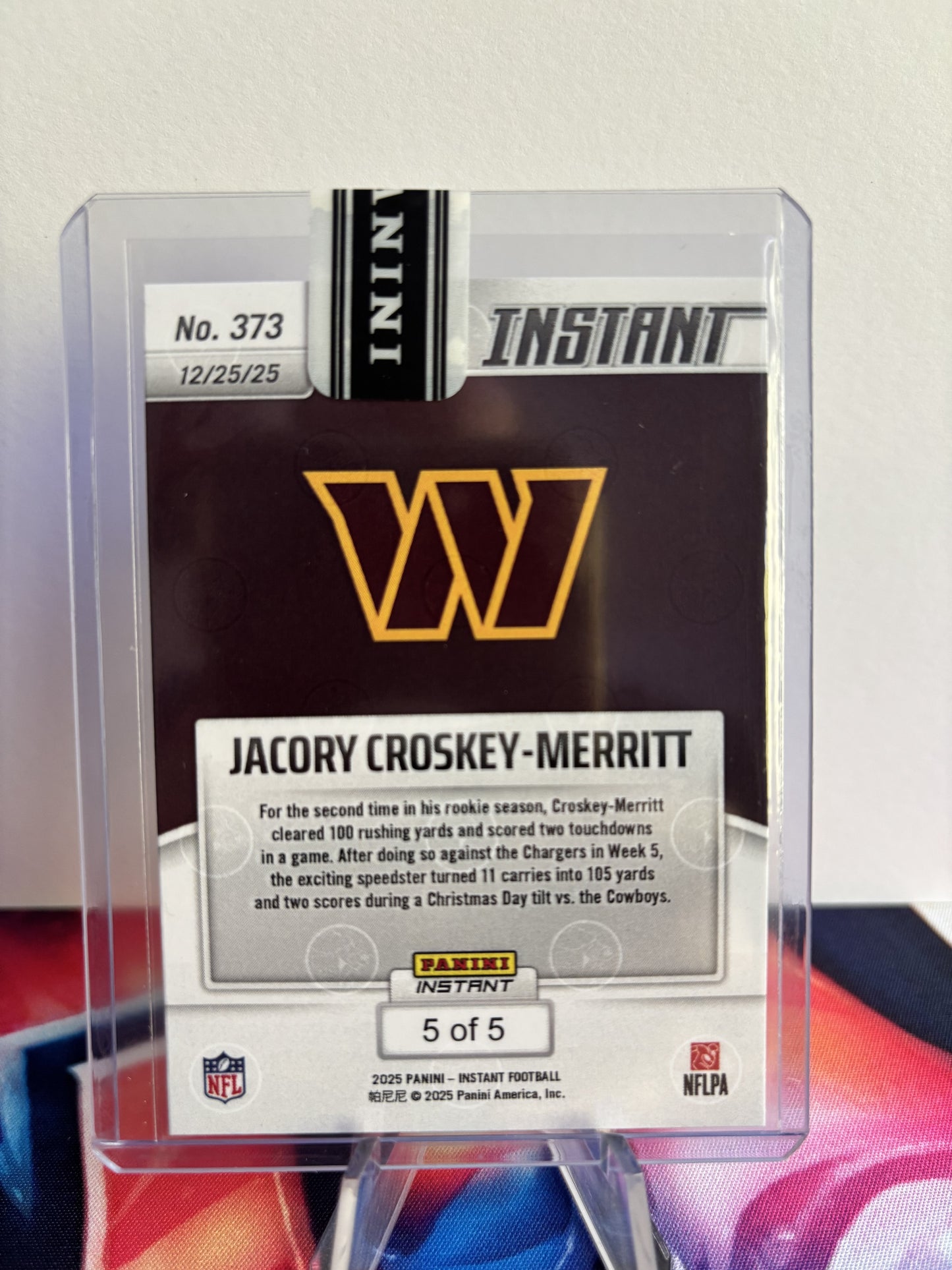 2025 Panini Instant NFL #373 Jacory Croskey-Merritt Lighting 5/5