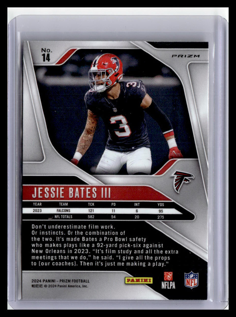 2024 Panini Prizm #14 Jessie Bates III Orange Disco Prizm