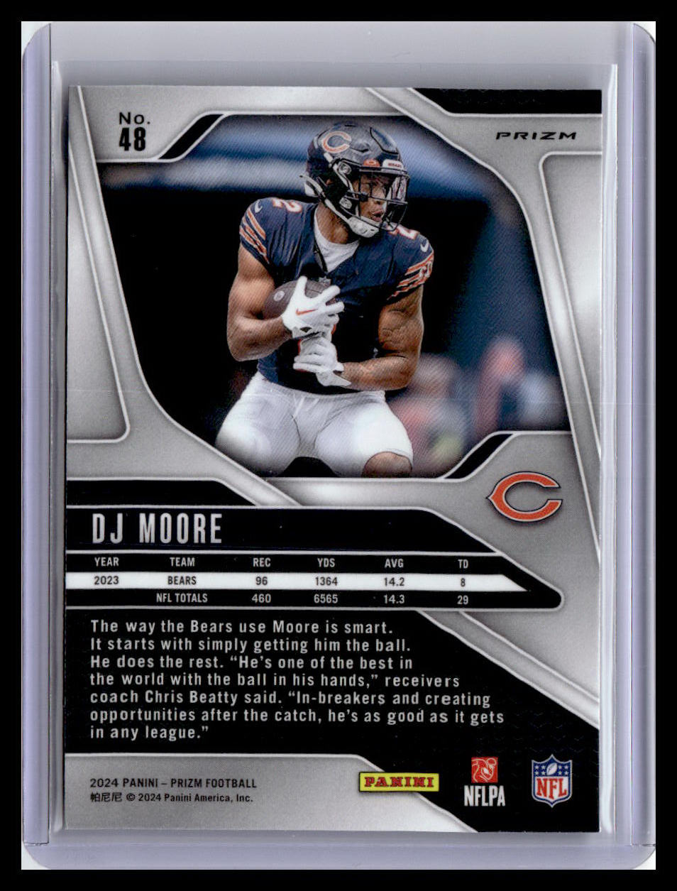 2024 Panini Prizm #48 DJ Moore Purple Pulsar