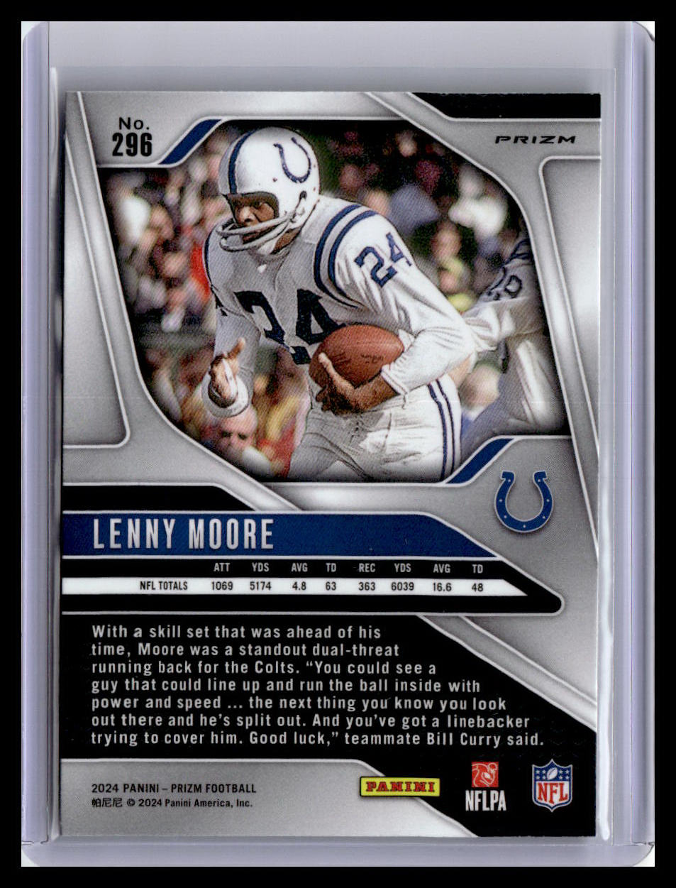 2024 Panini Prizm #296 Lenny Moore Neon Green Pulsar