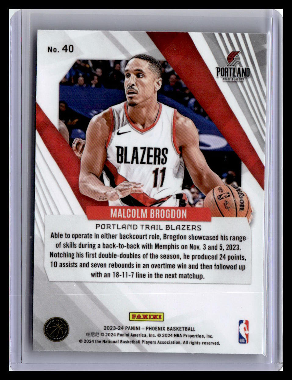 2023-24 Panini Phoenix #40 Malcolm Brogdon