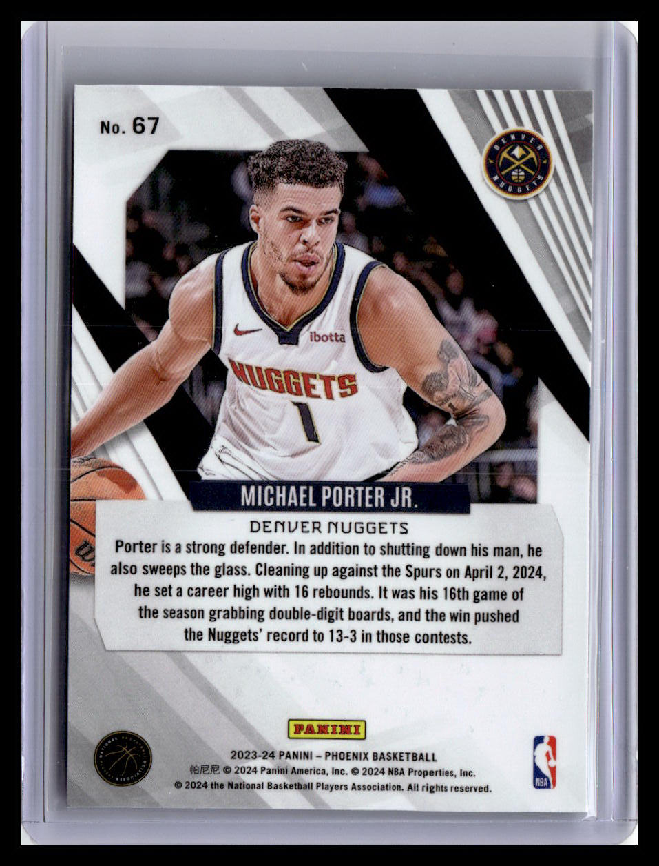 2023-24 Panini Phoenix #67 Michael Porter Jr.