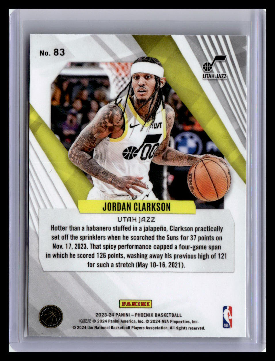 2023-24 Panini Phoenix #83 Jordan Clarkson