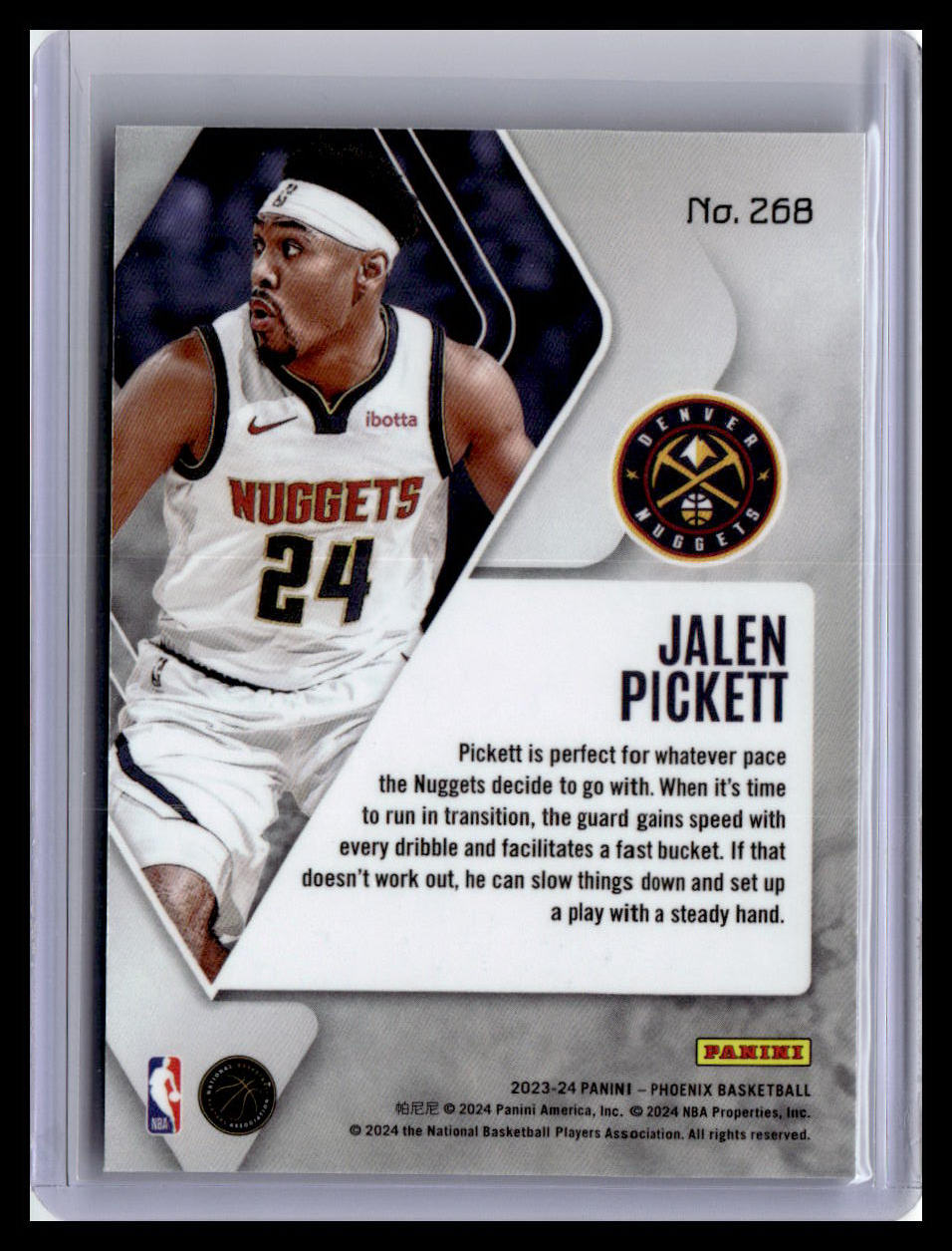 2023-24 Panini Phoenix #268 Jalen Pickett (RC)