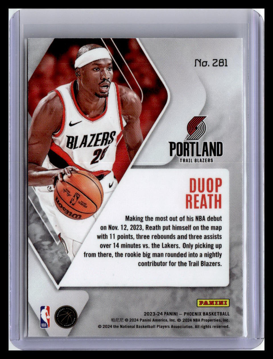 2023-24 Panini Phoenix #281 Duop Reath (RC)