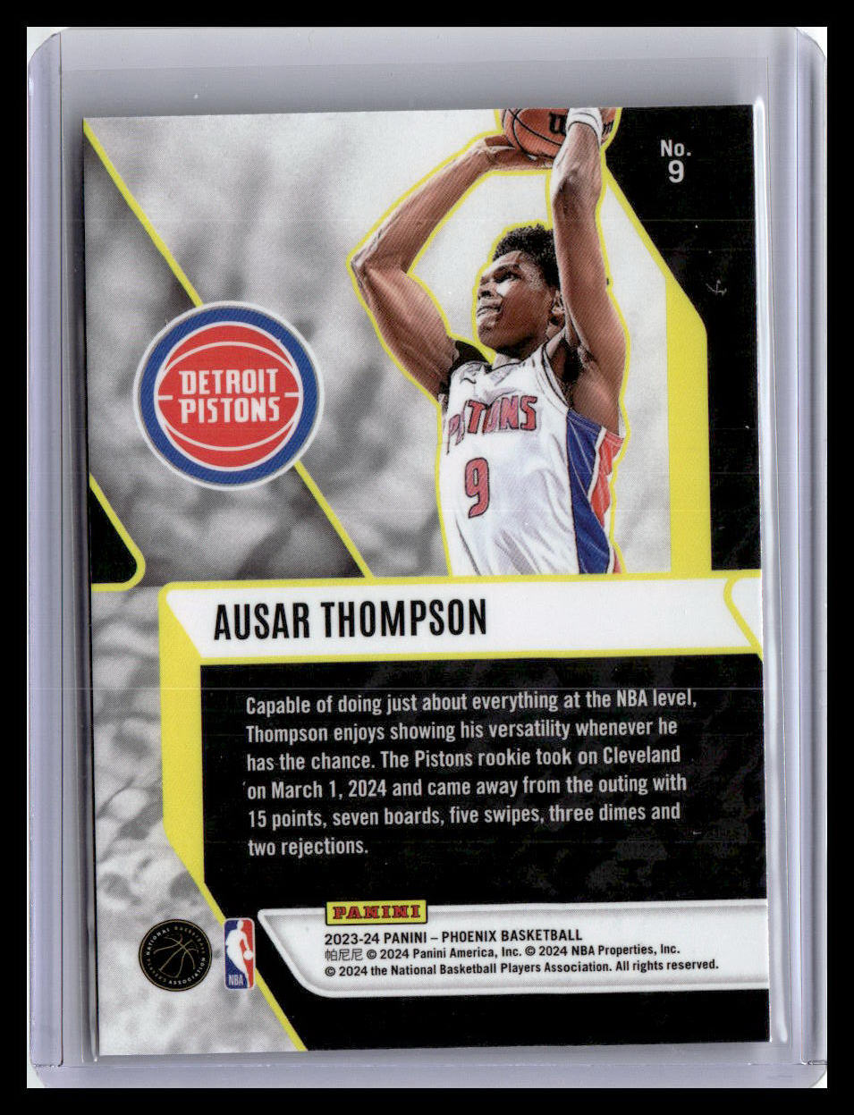 2023-24 Panini Phoenix #9 Ausar Thompson (RC) Fade To Black