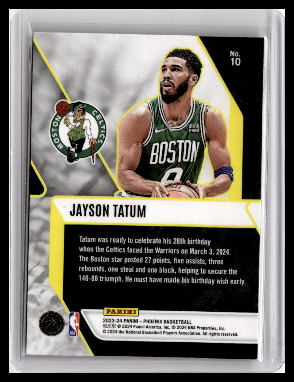 2023-24 Panini Phoenix #10 Jayson Tatum Fade To Black Phoenix Red Ice