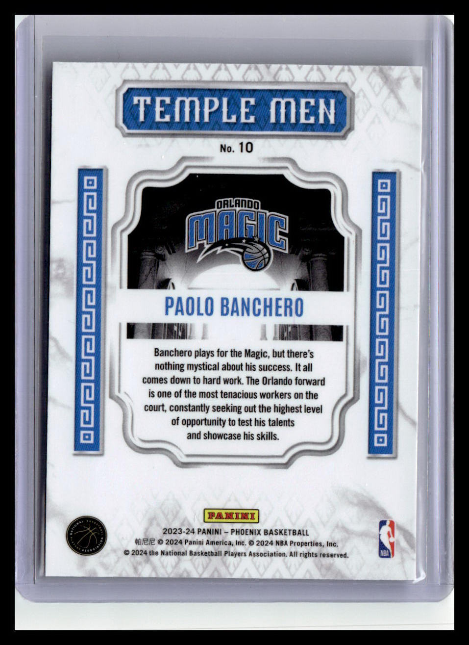 2023-24 Panini Phoenix #10 Paolo Banchero Temple Men
