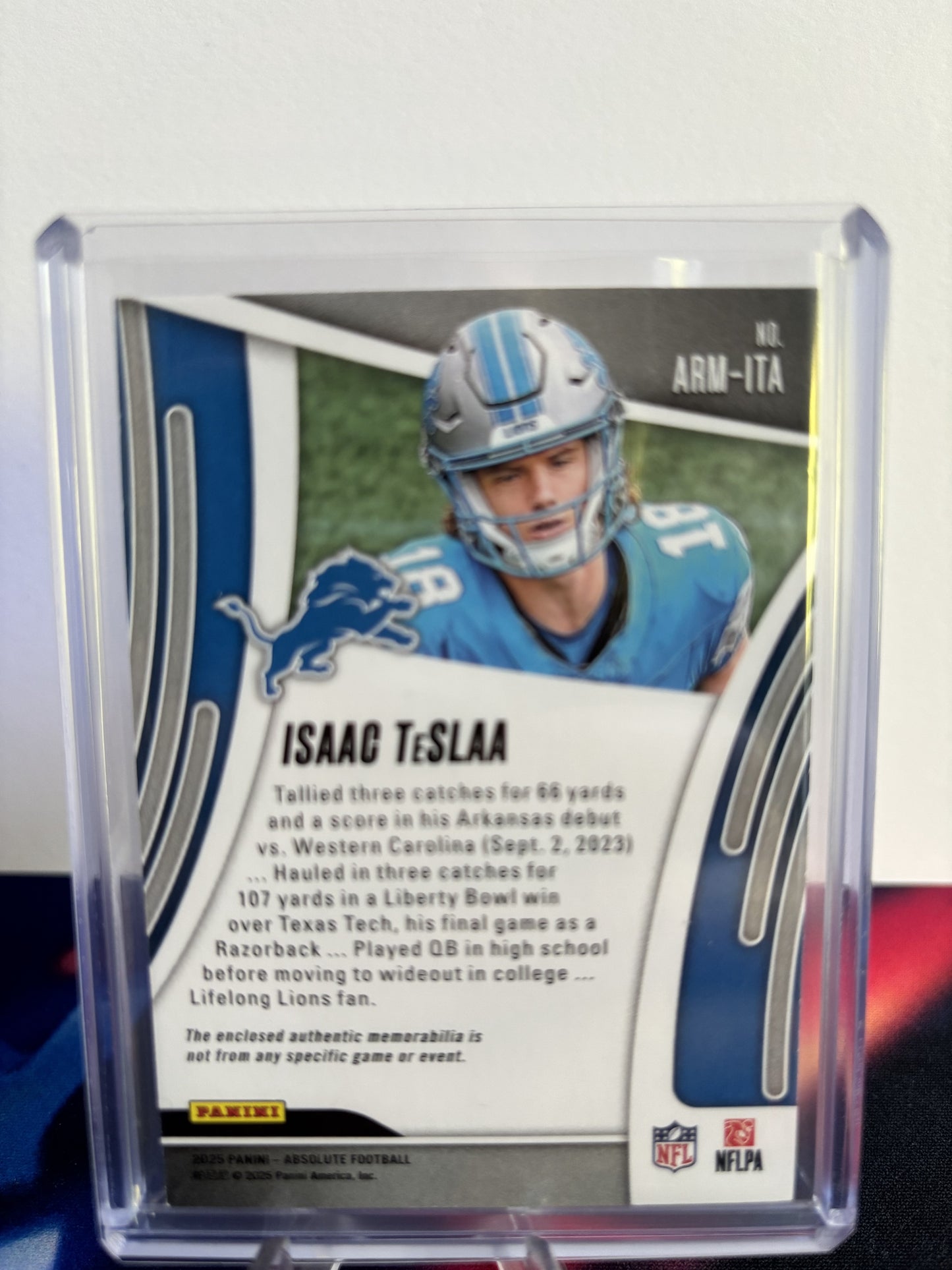 2025 Panini Absolute #ARM-ITA Isaac TeSlaa Absolute Rookie Materials