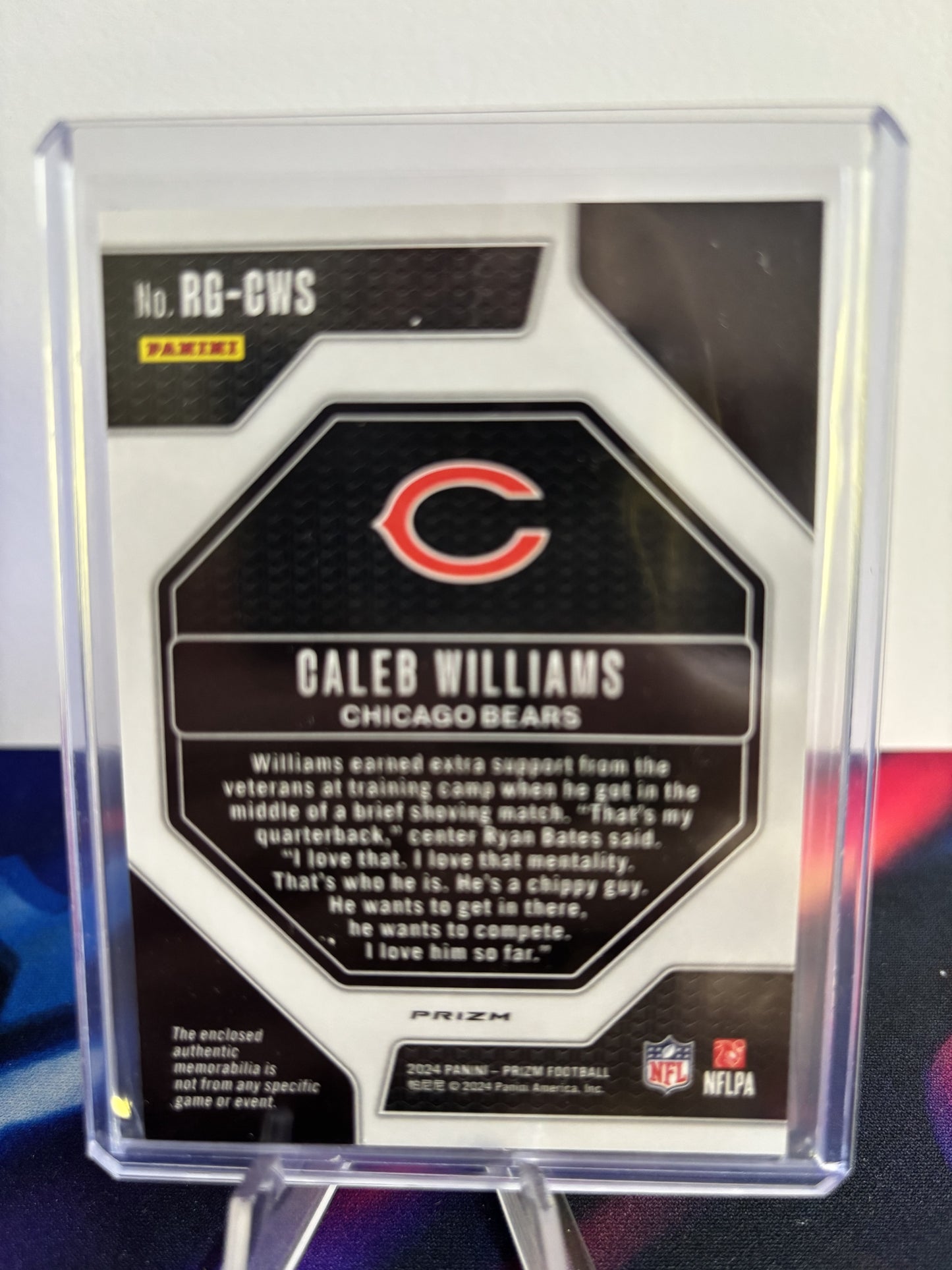 2024 Panini Prizm #RG-CWS Caleb Williams Rookie Gear Pink