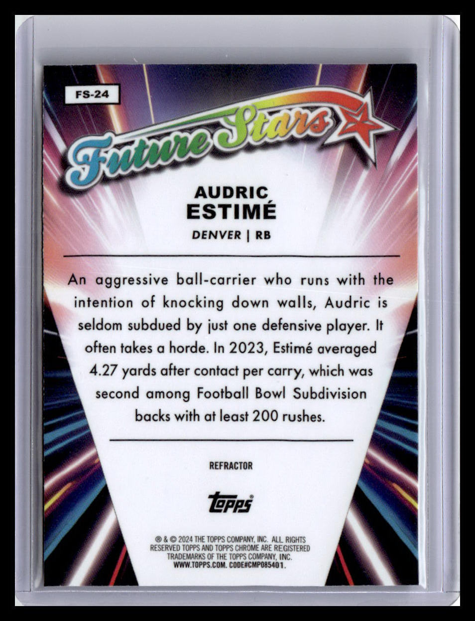 2024 Topps Chrome #FS-24 Audric Estimé Future Stars