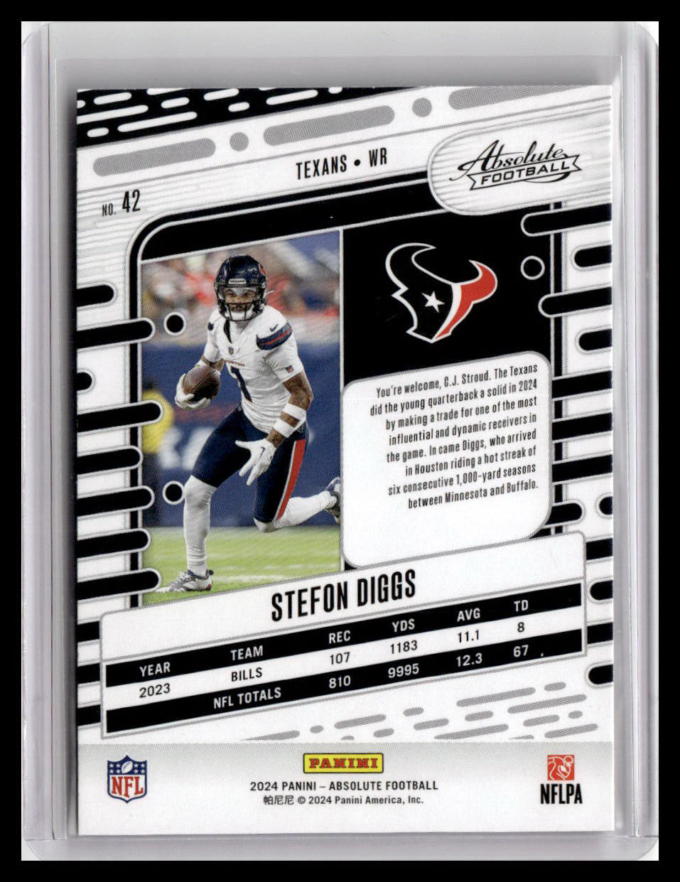 2024 Panini Absolute #42 Stefon Diggs Red and Blue