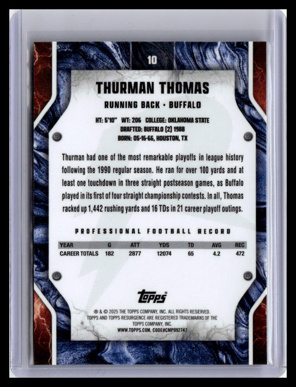 2024 Topps Resurgence #10 Thurman Thomas