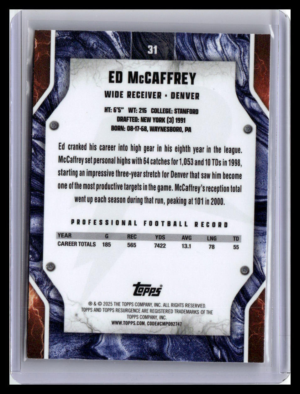 2024 Topps Resurgence #31 Ed McCaffrey