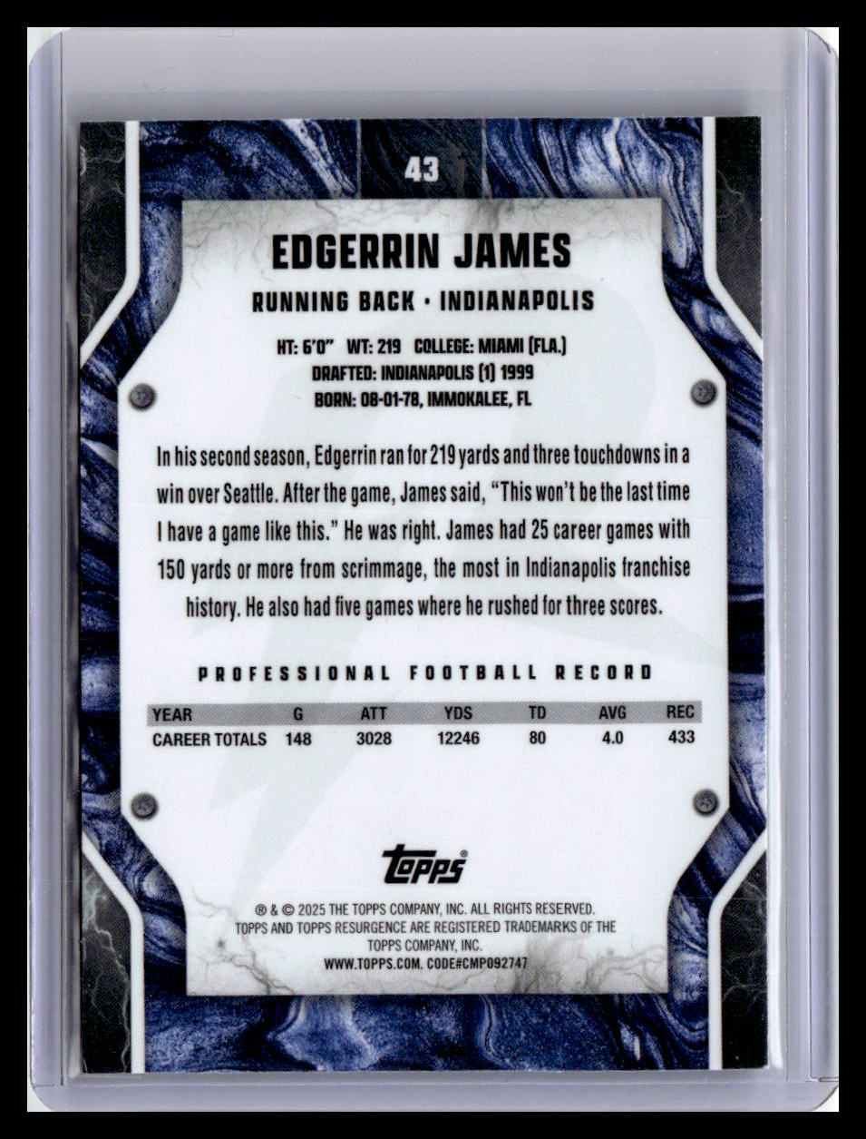 2024 Topps Resurgence #43 Edgerrin James